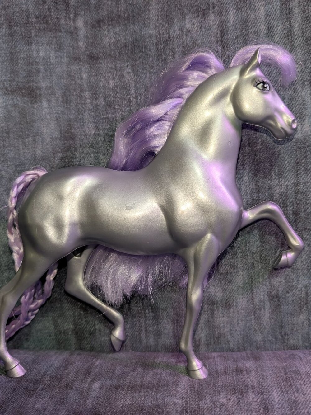 1987 Marchon Star Prancers Sparkle Silver & Purple Horse